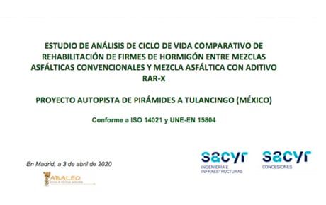 ACCV comparativo de Rehabilitación de Firmes con Mezclas Asfálticas con RARx, MEJORA AMBIENTAL EVIDENTE