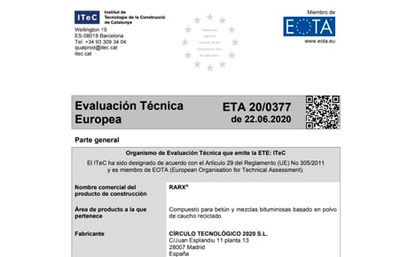 RARx obtiene el Certificado ETA